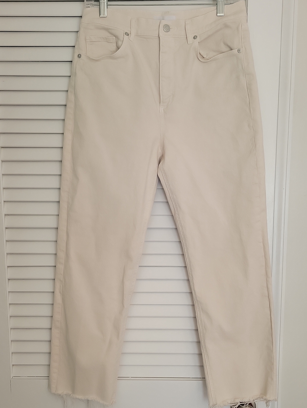 LOFT Cream Straight-Leg Jeans
